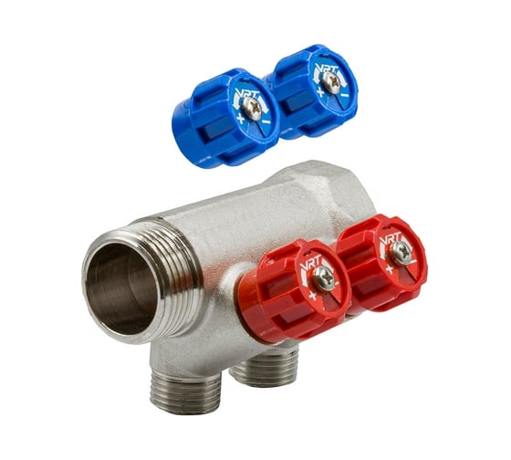 Изображение товара Коллектор VRT 1"x1/2", с регулировочными вентилями, 2 выхода 524073