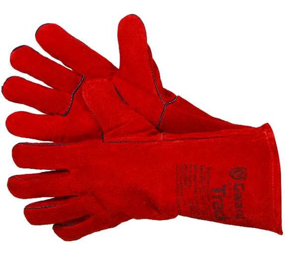 Изображение товара Краги из спилка Gward Track красного цвета, размер XXL, 12 пар в упаковке XY075