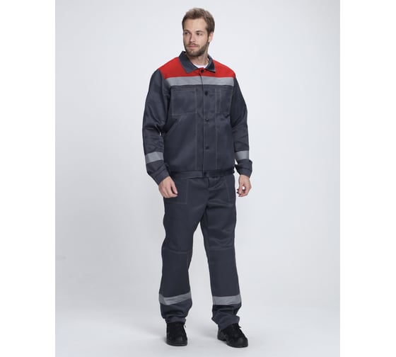 Изображение товара Костюм ФАКЕЛ 87490062 Легион-1 СОП ткань смесовая, 210, брюки, темно-серый/красный 87490062.004