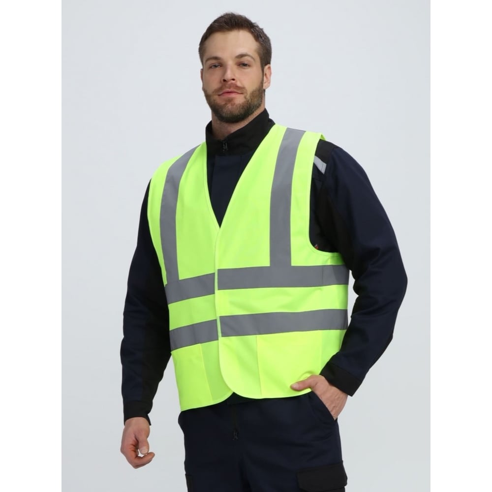 Изображение товара Жилет сигнальный ФАКЕЛ ProfLine Specialist с карманами и липучкой, жёлтый, размер 44-46