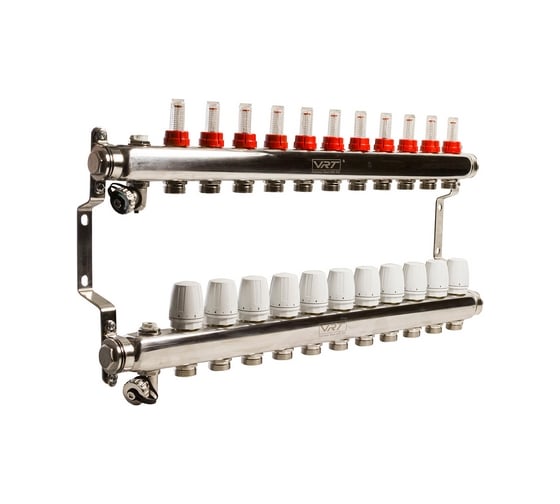 Изображение товара Коллекторная группа VRT 1"х3/4", евроконус, 11 выходов, c расходомерами 530140