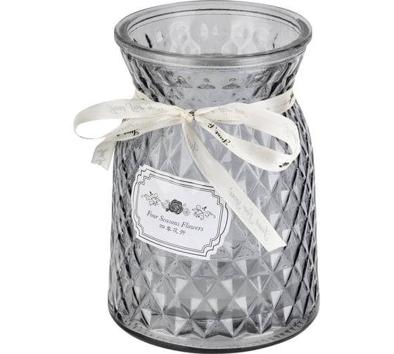 Изображение товара Ваза Mallony Romantica из цветного стекла с рельефным корпусом, размер: 16x11,5 см 107974