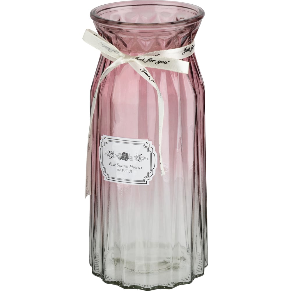 Изображение товара Стеклянная ваза Mallony Romantica 24x10,8 см цветная гравировка