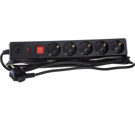 Изображение товара Сетевой фильтр IEK СФ-05К-выкл. 16А, 5 мест, 3м, 3х1мм2, черный WFP10-16-05-03-ZK-K02