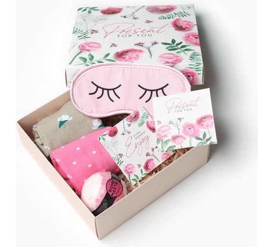 Изображение товара Подарочный набор KAFTAN Present носки р, 36-39 (23-25 см), бомбочка для ванн, маска для сна 10217001
