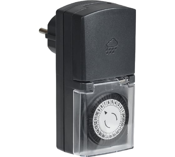 Изображение товара Розетка-таймер IEK РТМ-4 механический, 30мин, 24ч, 48on/off, 16А, IP44 ERT-20-1-16-S-30-0-44-K01