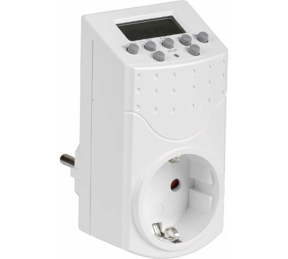 Изображение товара Розетка-таймер IEK РТЭ-1, электронный, 1мин, 7дн, 140on/off, 16А, IP20 ERT-10-1-16-N-01-5-20-K01