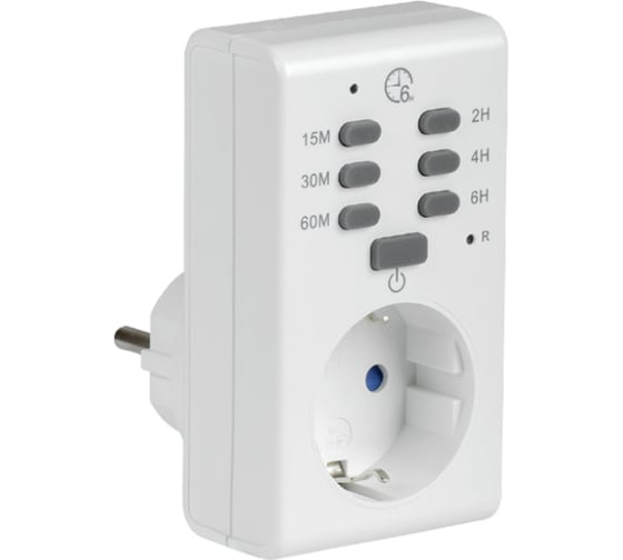 Изображение товара Розетка-таймер IEK РТЭ-2 электронный, с индикацией, 15мин-6ч, 16А, IP20 ERT-12-1-16-O-00-4-20-K01