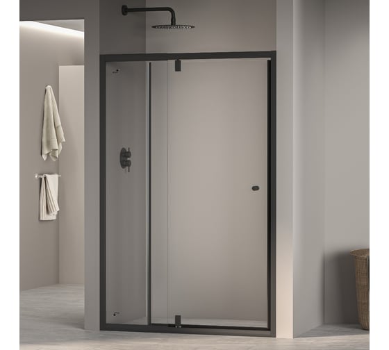Изображение товара Душевая дверь RGW 100*185 PA-02-B NEW Чёрный/Прозрачное/6 мм, 97-110, EasyClean 41080200-14