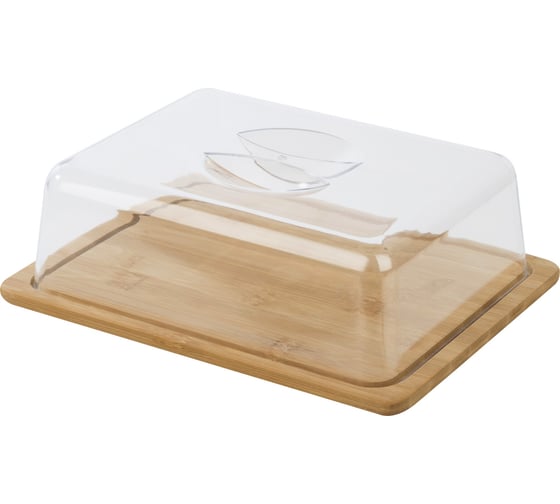 Изображение товара Сырница прямоугольная Mallony BAMBU, из бамбука, с крышкой 108096
