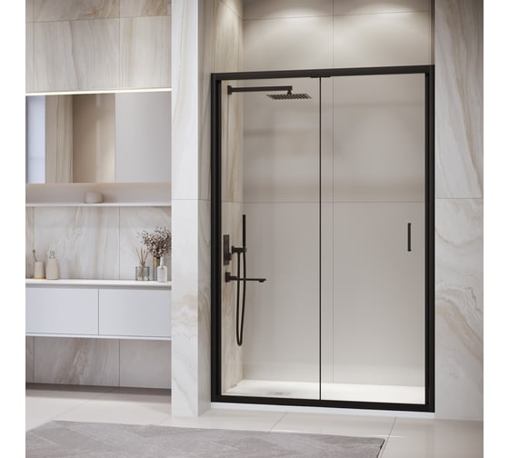 Изображение товара Душевая дверь RGW 100*190 PA-21-B Чёрный/Прозрачное/5 мм, 990-1020, Easy Clean 06082110-14