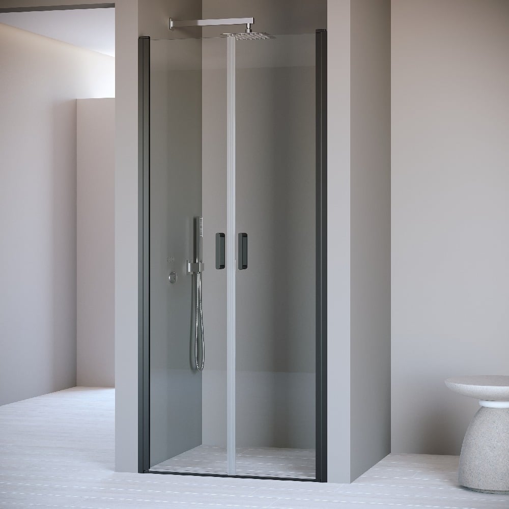 Изображение товара Душевая дверь RGW 120x195 см, черный профиль, прозрачное стекло 6 мм, EasyClean