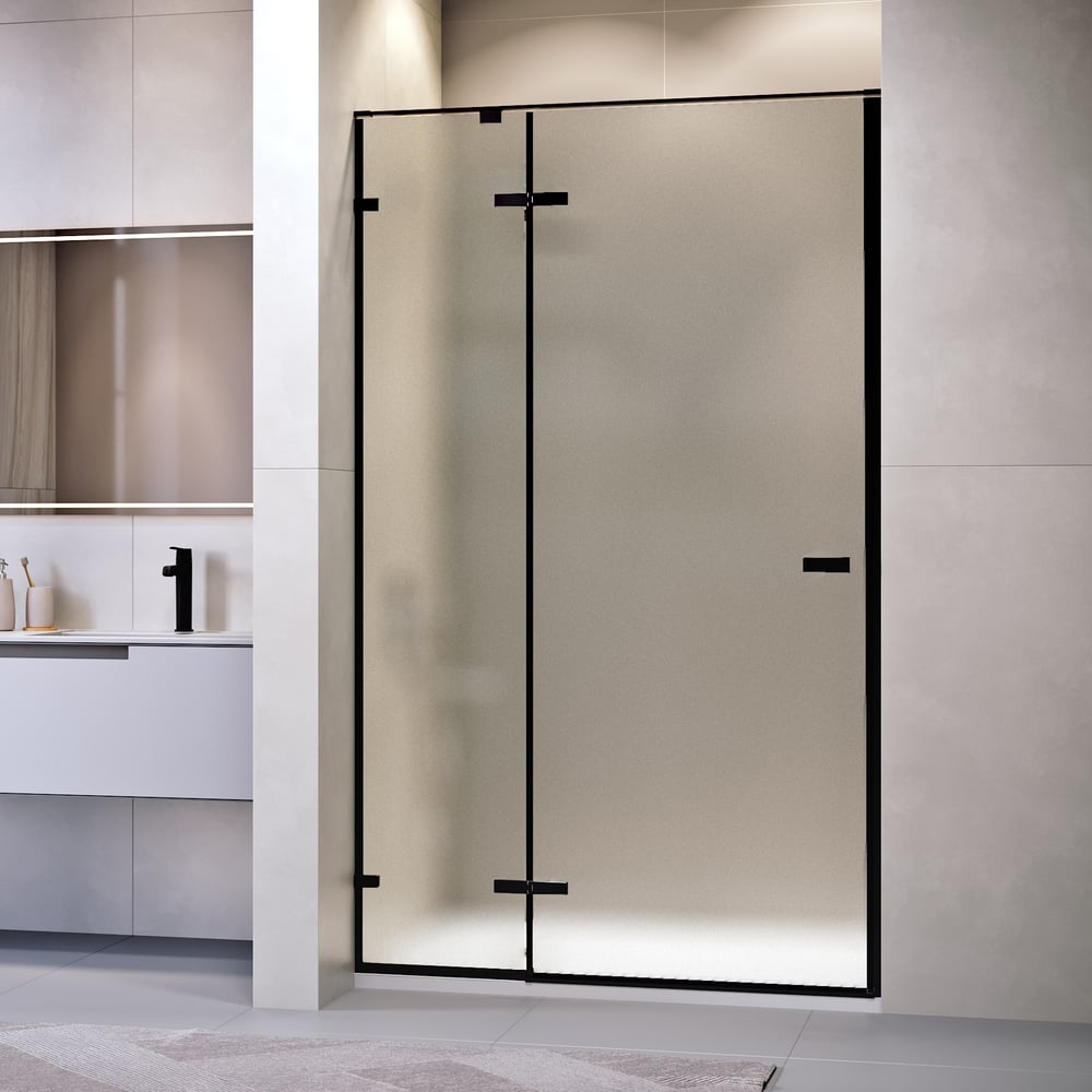 Изображение товара Душевая дверь RGW 150х200 SV-004-B черный матовое стекло 8 мм