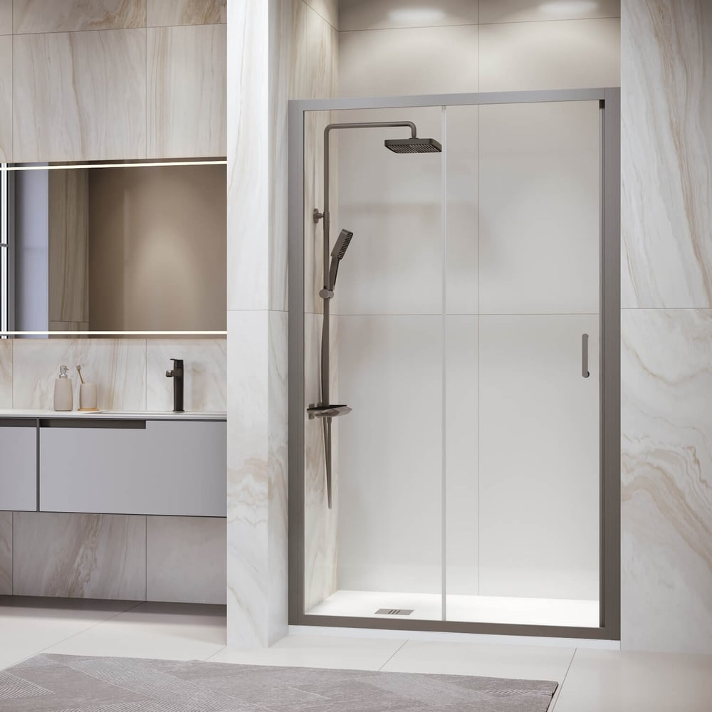 Изображение товара Душевая дверь RGW 140*195 PA-14 серый/прозрачное 6 мм раздвижная