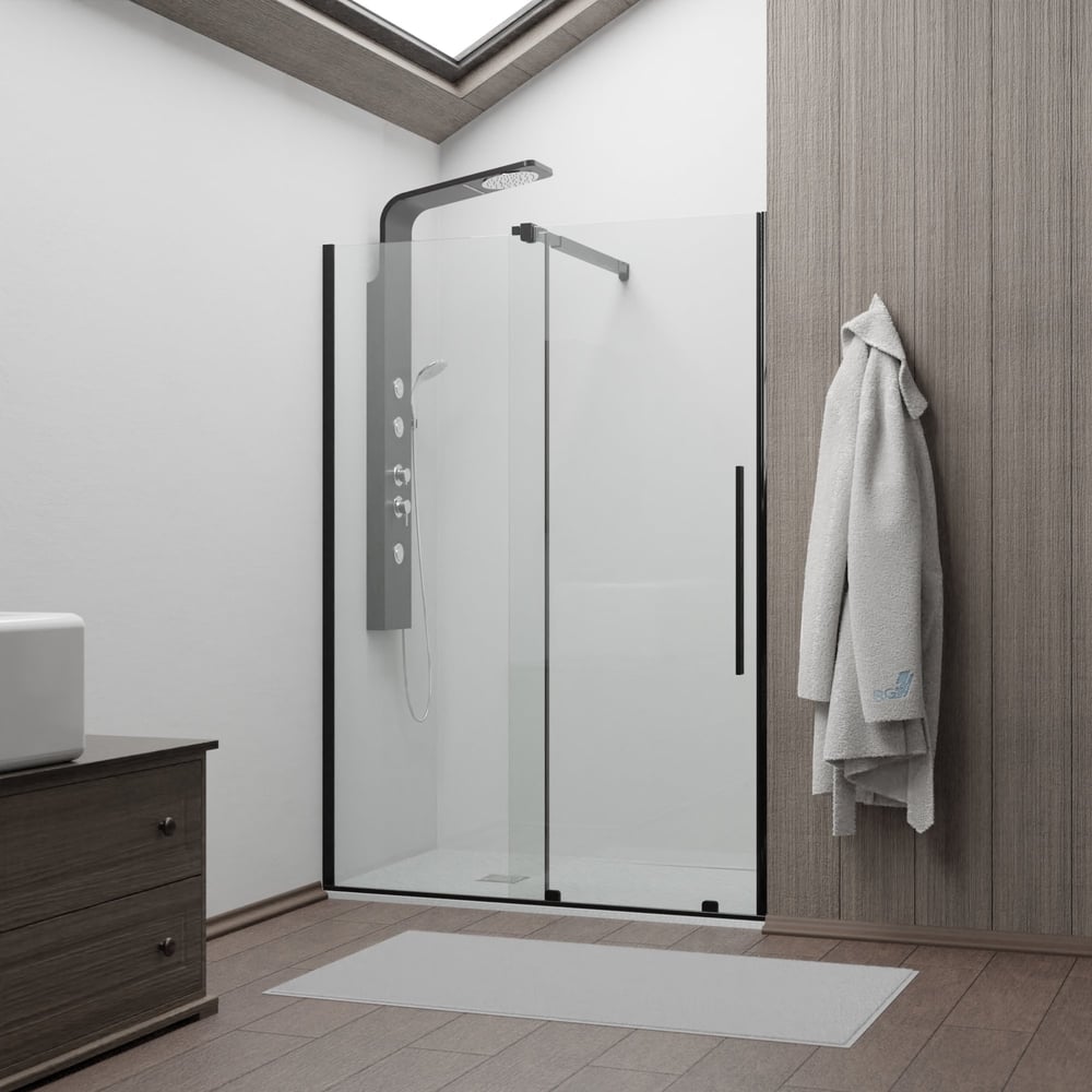 Изображение товара Душевая дверь RGW 120х195 TO-18 B черный стекло 6мм - раздвижная с регулировкой