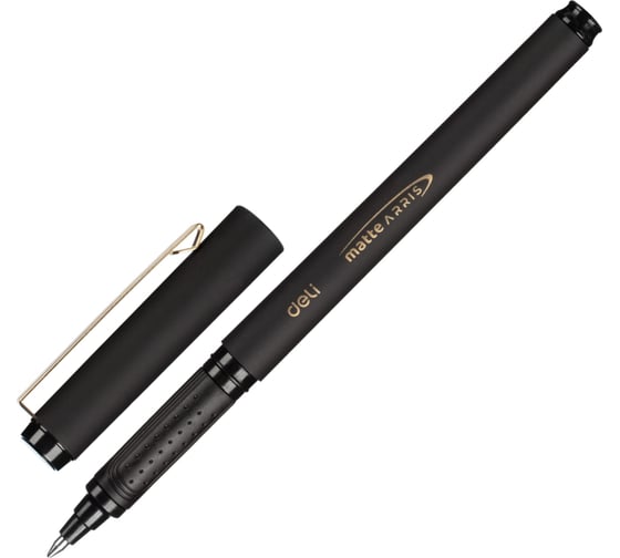 Изображение товара Ручка гелевая неавтоматическая Deli Arris Matte корпус черный, шарик 0.7, черная, EG84-BK 1865577