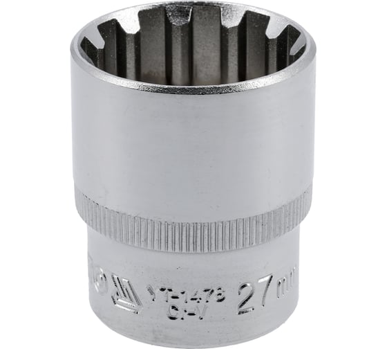 Изображение товара Головка торцевая короткая SPLINE (27 мм; 1/2"; CrV) YATO YT-1478
