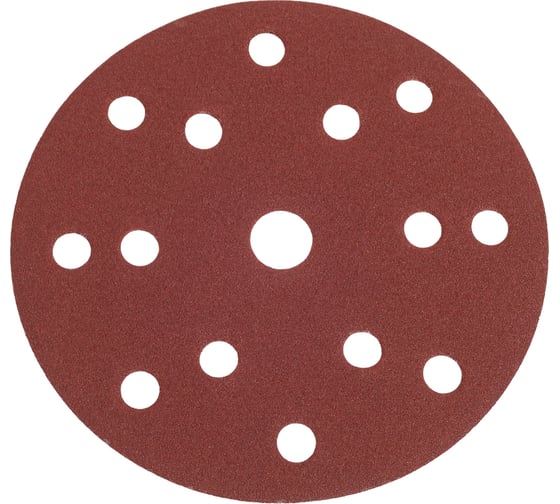 Изображение товара Шлифовальный круг 150 мм, Р150, 15 отверстий, красный, 100 шт Vitatools R-150-P150-100-15