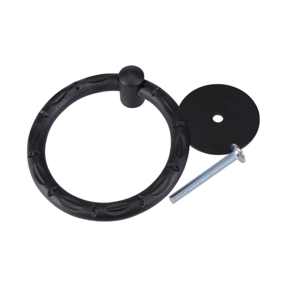 Изображение товара Ручка-кольцо Домарт РК-100 мод.3, винтажная, сталь, черная, 100 мм