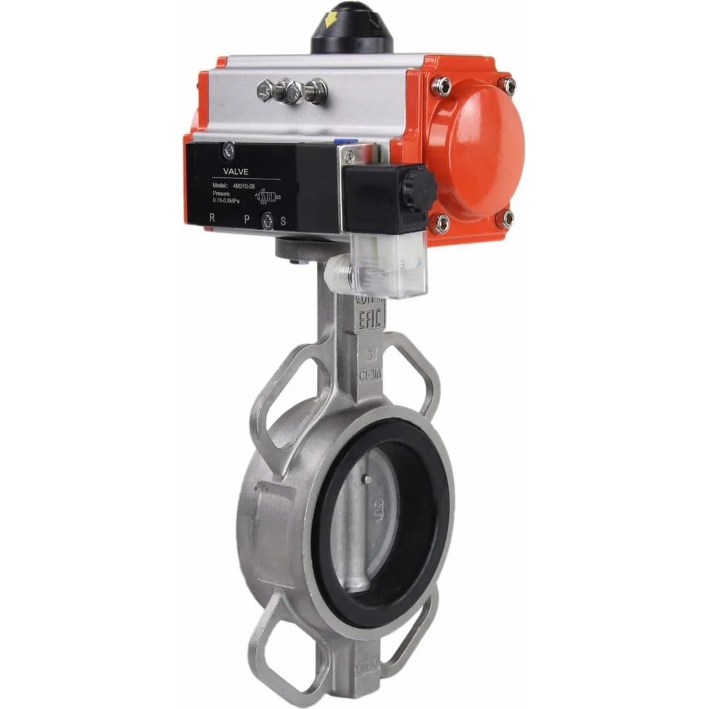 Изображение товара Затвор DN.ru 316L-316L-EPDM Ду125 Ру16 с пневмоприводом
