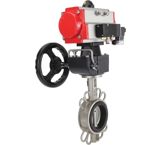 Изображение товара Затвор DN.ru 316L-316L-EPDM Ду250 Ру16 с пневмоприводом, пневмораспределителем, дублером D050-18864