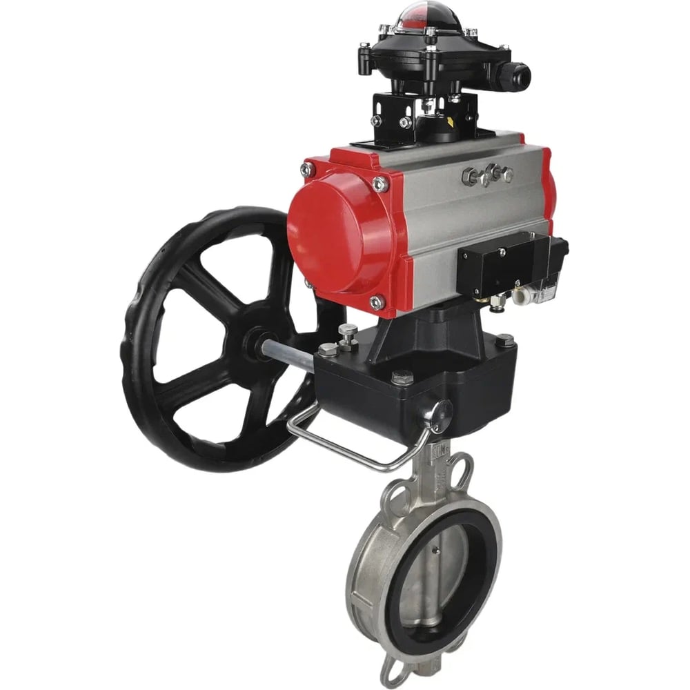 Изображение товара Затвор DN.ru 316L-316L-EPDM Ду40 Ру16 пневмопривод, дисковый, нержавеющая сталь