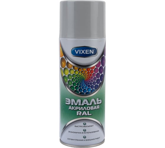 Изображение товара Акриловая эмаль VIXEN светло-серый RAL 7035, аэрозоль, 520 мл VX37035