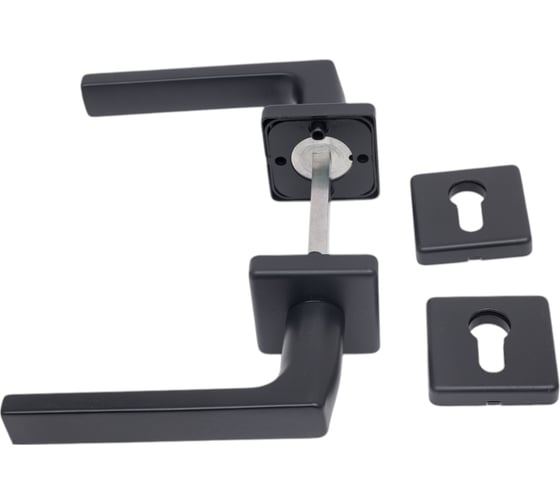 Изображение товара Дверной гарнитур HOPPE 1643/52KV/52KVS Dallas PZ F9714M черный, Schnellstift, А=37-47мм, под цилиндр, шток 8мм, 3 категория, квадратные розетки 65860