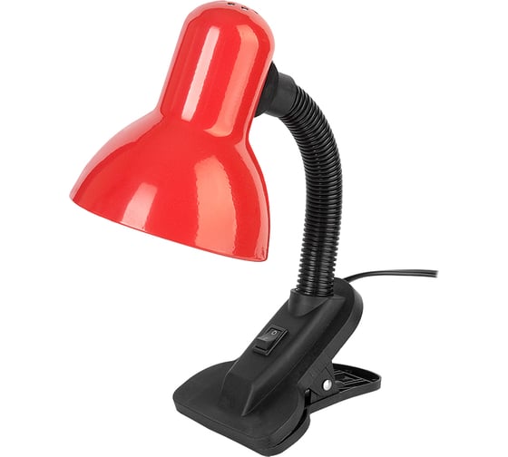 Изображение товара Настольный светильник General Lighting Systems на прищепке Е27, 300х120х90мм, красный GTL-025-60-220 800125