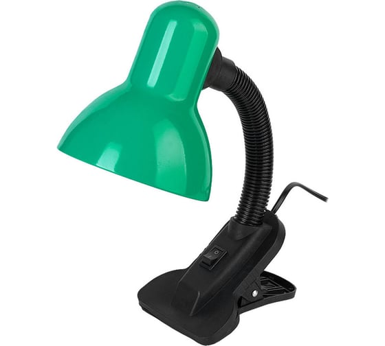 Изображение товара Настольный светильник General Lighting Systems на прищепке Е27, 300х120х90мм, зеленый GTL-024-60-220 800124