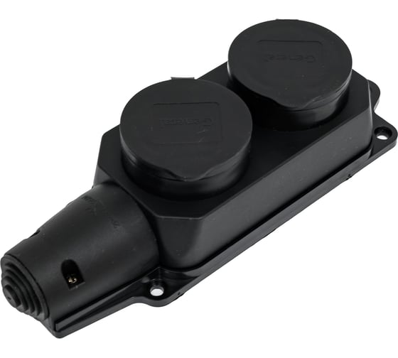 Изображение товара Розеточная колодка General Lighting Systems GSB-16-2-G-IP44, 16А, 2 места, с/з, б/в, IP44, 1/50 470027