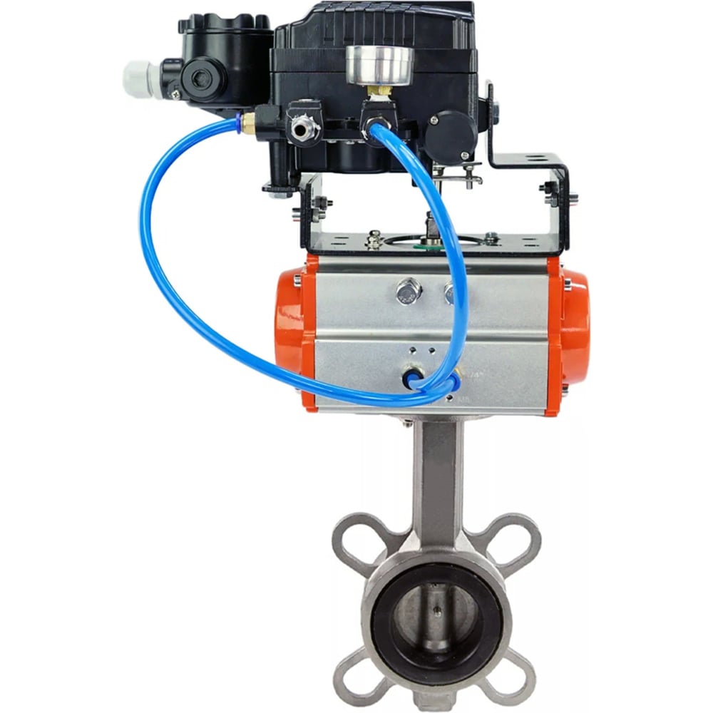 Изображение товара Затвор DN.ru 316L-316L-VITON Ду200 Ру16 с пневмоприводом