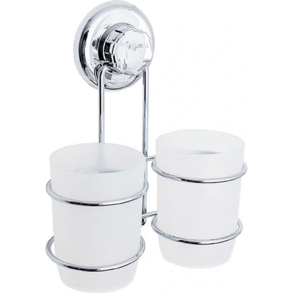 Купить Стакан для ванной комнаты Tatkraft, MEGA LOCK ODR, хром, белый, сталь/пластик