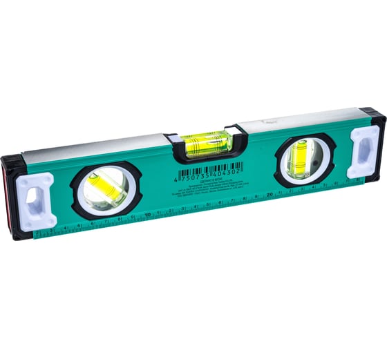 Изображение товара Уровень SKRAB 300 мм, магнит, усиленный, фрез., 3-х гл., зеленый 40430