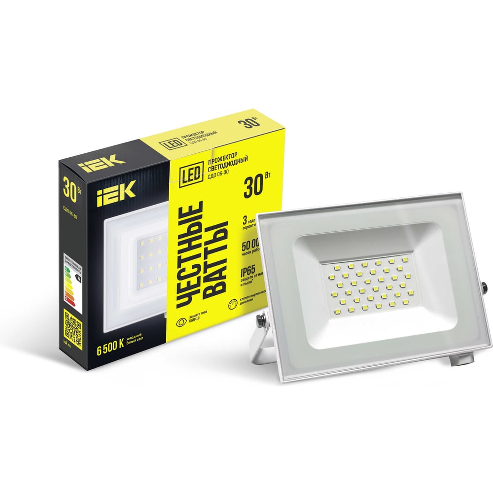 Прожектор IEK LED СДО 06-30, IP65, 6500K, белый LPDO601-30-65-K01