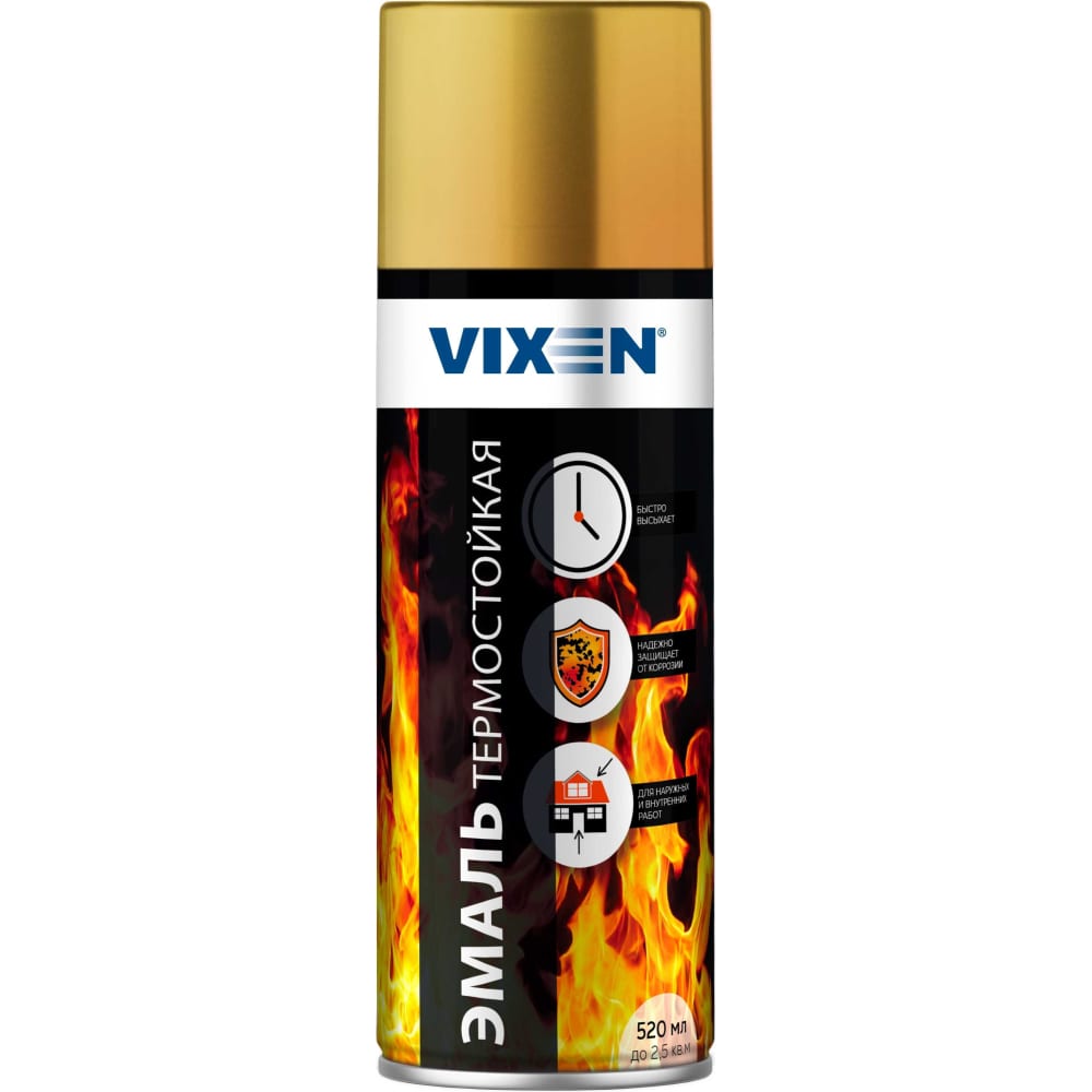 Термостойкая эмаль Vixen эмаль термостойкая deton thermo 750с черная аэрозоль 520мл