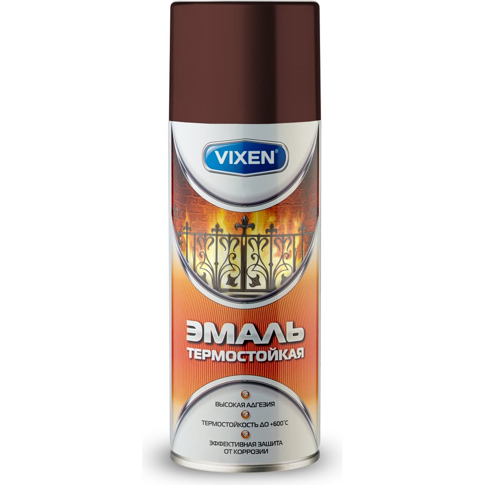 фото Термостойкая эмаль vixen красно-коричневый аэрозоль 520 мл vx-53005