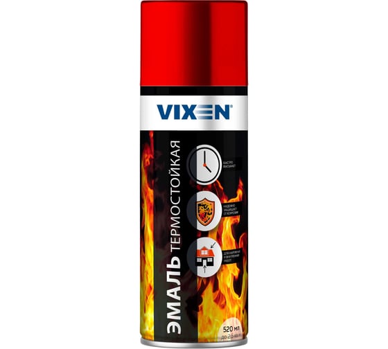 Изображение товара Термостойкая эмаль Vixen ярко-красный аэрозоль 520 мл VX53006
