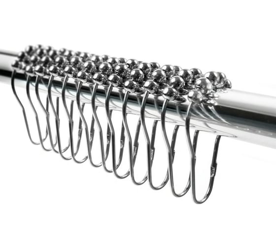 Изображение товара Кольца для штор с шариками Tatkraft металлические держатели для занавесок крючки на штангу набор 12 шт SLIDE 17320