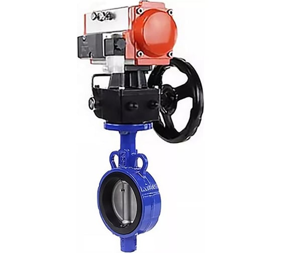 Изображение товара Затвор DN.ru AL-316L-EPDM Ду25 Ру16 с пневмоприводом, пневмораспределителем, дублером D050-11227