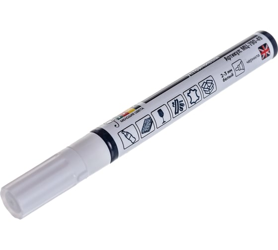 Изображение товара Маркер Мелодия цвета лаковый, универсальный, белый, круглый, 2-3мм МЦ-790-49