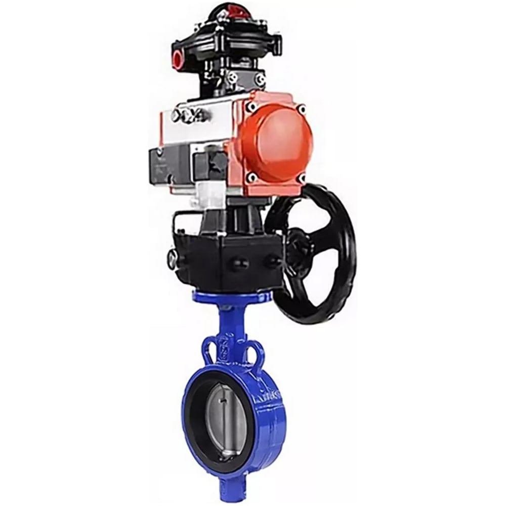 Изображение товара Затвор DN.ru AL-316L-EPDM Ду32 Ру16 с пневмоприводом дисковый профессиональный