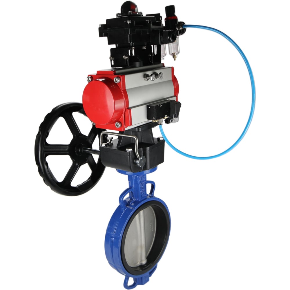 Изображение товара Затвор DN.ru GGG50-GGG40-EPDM Ду250 Ру16 с пневмоприводом дисковый