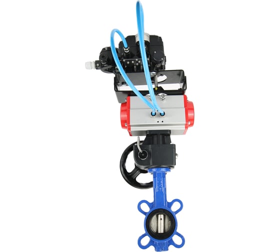 Изображение товара Затвор DN.ru GGG50-GGG40-EPDM Ду250 Ру16 с пневмоприводом, пневмопозиционером, дублером D050-09303