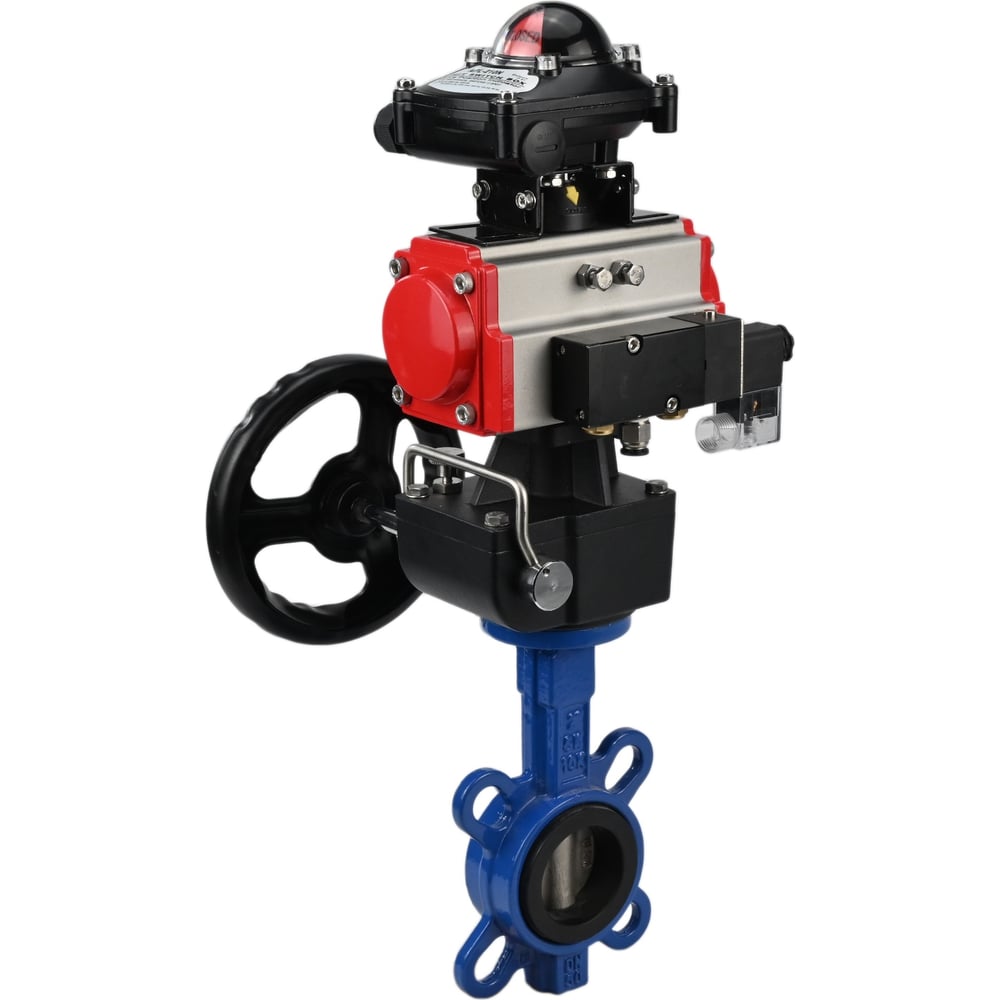 Изображение товара Затвор DN.ru GGG50-GGG40-EPDM Ду40 Ру16 с пневмоприводом