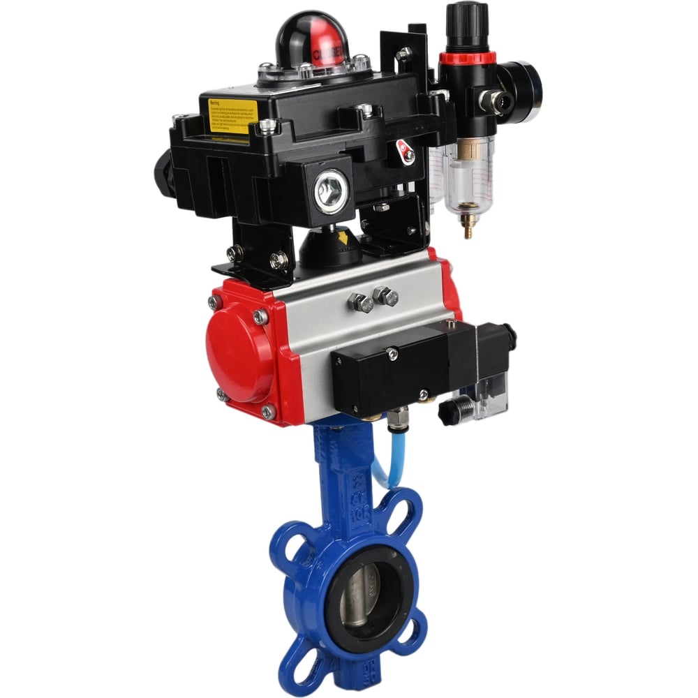 Изображение товара Затвор DN.ru GGG50-GGG40-EPDM Ду40 Ру16 с пневмоприводом для трубопроводов