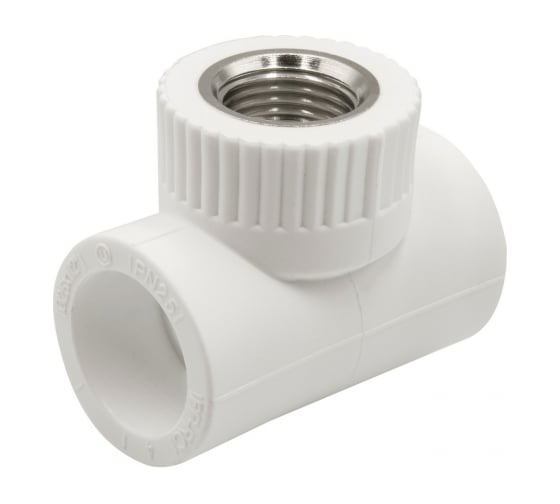 Изображение товара Комбинированный тройник VRT внутренняя 25х1/2х25 EVER plast, белый, Россия 538257