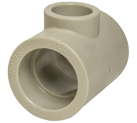 Изображение товара Переходной тройник VRT 50х32х50 EVER plast, серый, Россия 538403