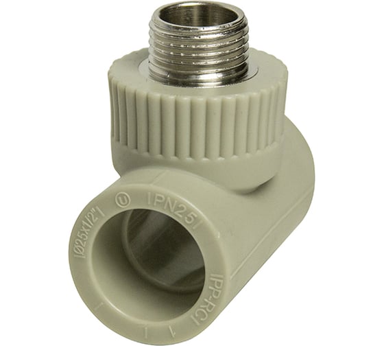 Изображение товара Комбинированный тройник VRT наружная, 25х1/2х25 EVER plast, серый, Россия 538379