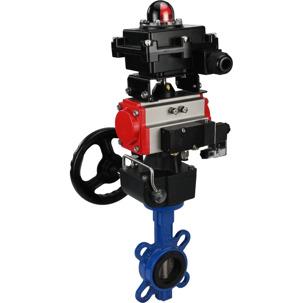 Изображение товара Затвор DN.ru GGG50-GGG40-EPDM Ду65 Ру16 с пневмоприводом